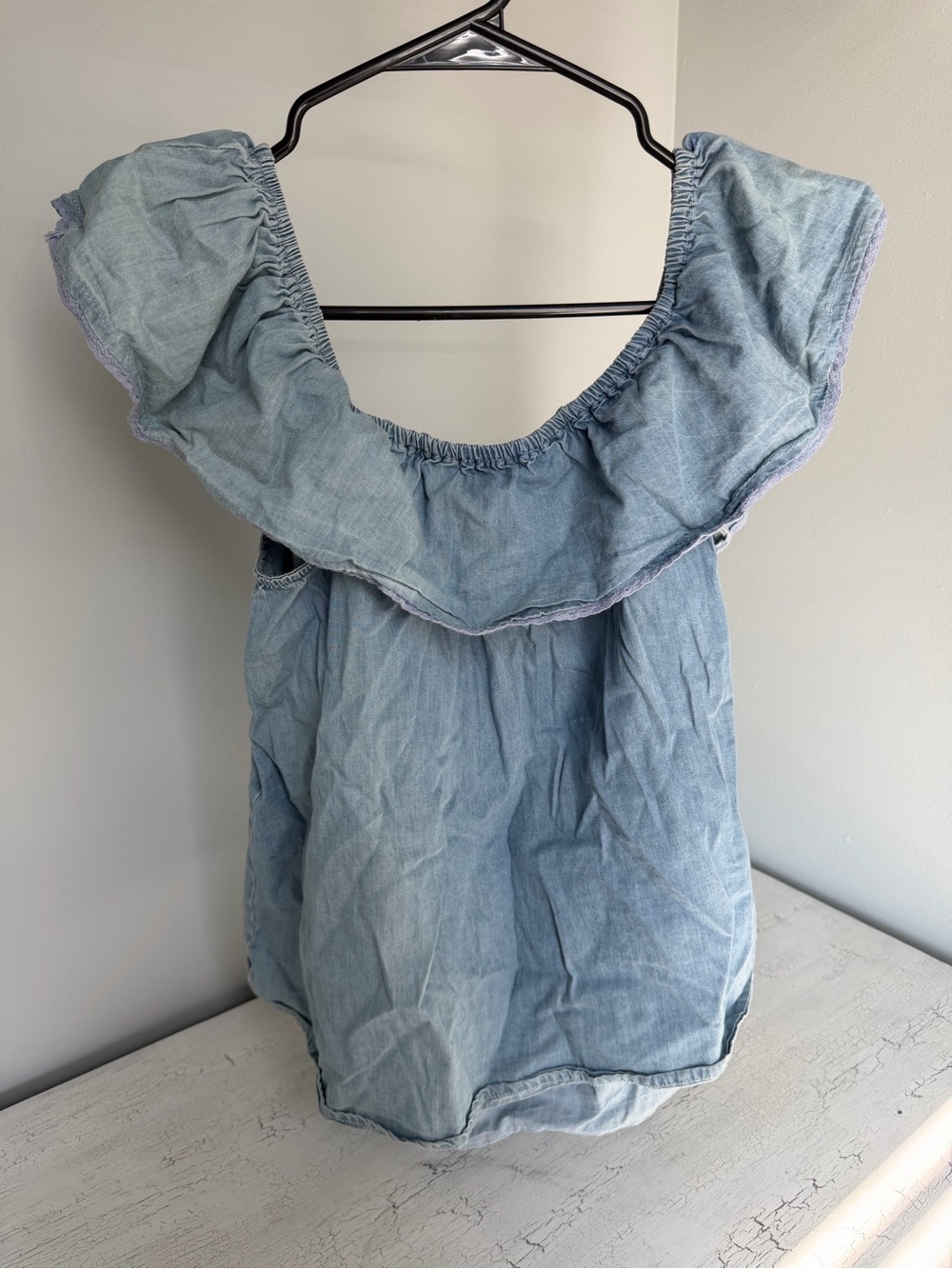Live 4 Truth Light Blue Ruffle Off-Shoulder Kids Top